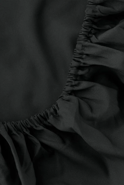 Rivaİstanbul Siyah Tek Kişilik Lastikli Çarşaf - Resim 6