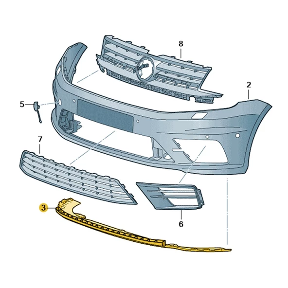VW Caddy 2016-2020 Ön Tampon Alt Koruma Spoyleri 2K5805903A - 4