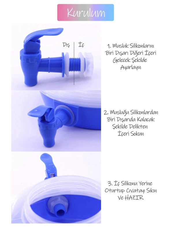 Musluklu Katlanır Su Bidonu Outdoor Akordiyon Kamp Su Kovası Çeşme Piknik Damacana Içecek Şişesi - 2