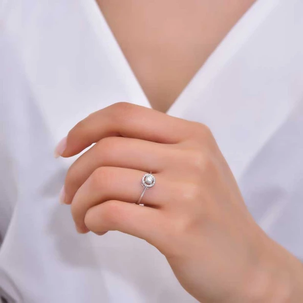 14k Altın Star Light Tektaş Yüzük - Resim 2