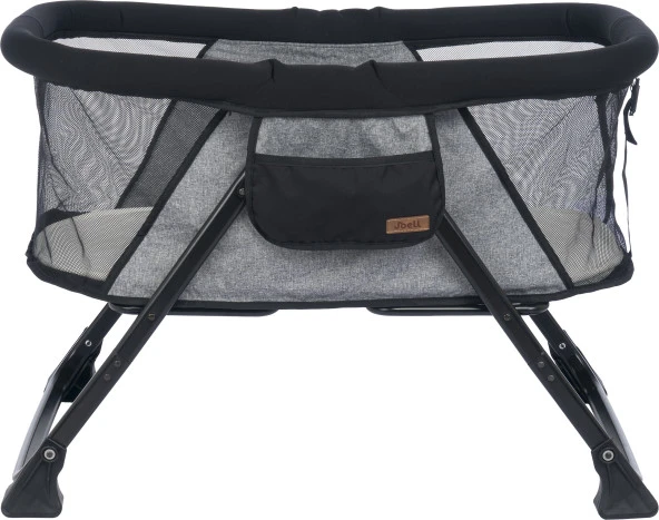 Joell Alüminyum Katlanır Anne Yanı Beşik Siyah-Gri - Resim 3