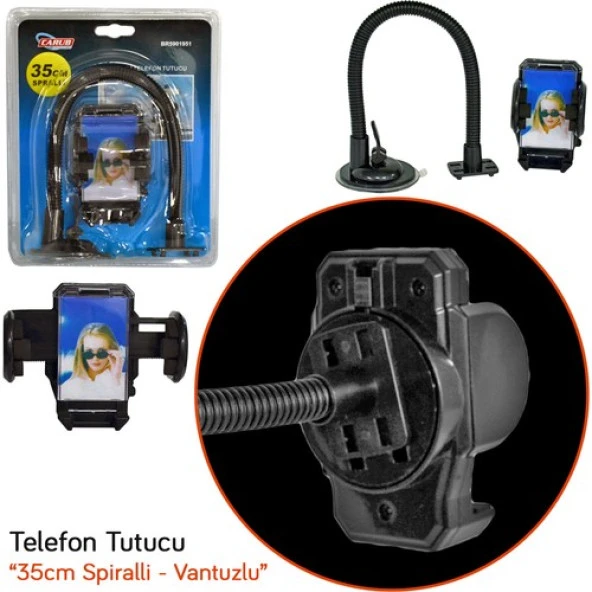 CARUB TELEFON TUTUCU SPRALLİ 35CM