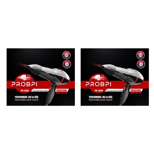 PROBPI PR 4500 Profesyonel Siyah Saç Kurutma Fön Makinesi X 2 Adet  (8681612488022)