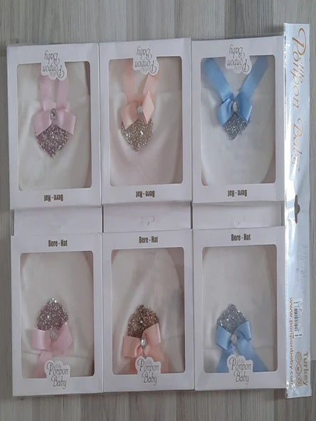 Genel Markalar Pelite Ponpon Baby Ponpon Kral Taçlı Şapka Seti Kız-erkek Çocuklar - 3