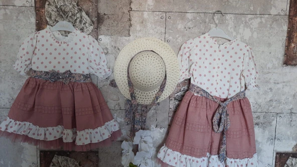 Pampal PUANLI ŞAPKALI ELBİSE GÜL KURUSU