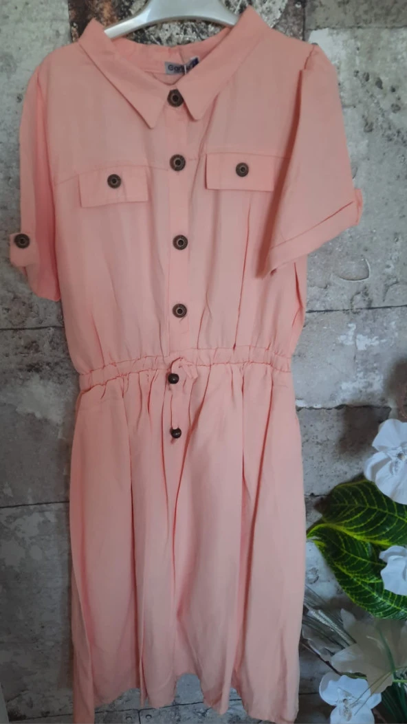 Carino CARİNO BELİ LASTİKLİ ELBİSE YAVRU AĞZI RENKLİ - 3