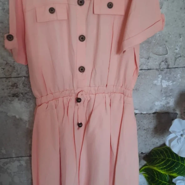 Carino CARİNO BELİ LASTİKLİ ELBİSE YAVRU AĞZI RENKLİ - 4