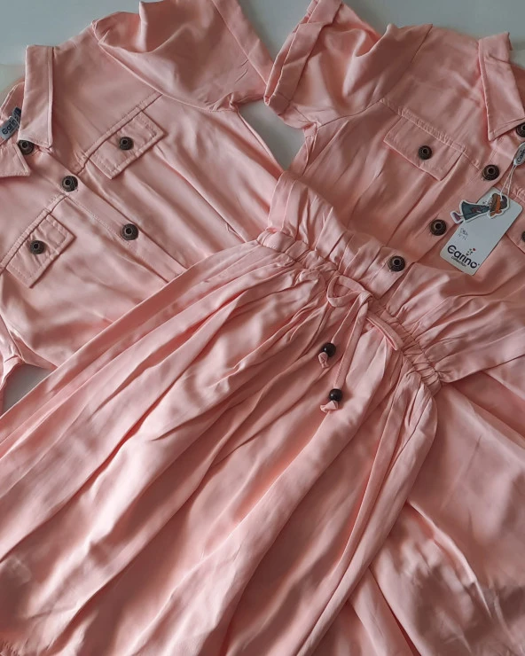 Carino CARİNO BELİ LASTİKLİ ELBİSE YAVRU AĞZI RENKLİ - 7