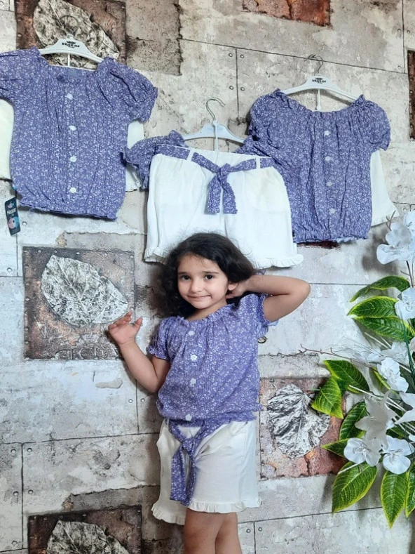 NAZAR 23296 ÇİCEK DES RAPORLU KIZ  TAKIM - 6