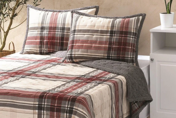 Merinos Allday Çift Kişilik Yatak Örtüsü Seti Dureau Gri