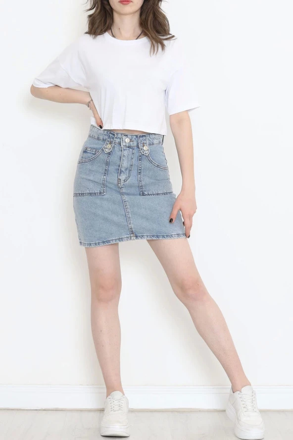 Süprem Crop Tişört Beyaz - 2