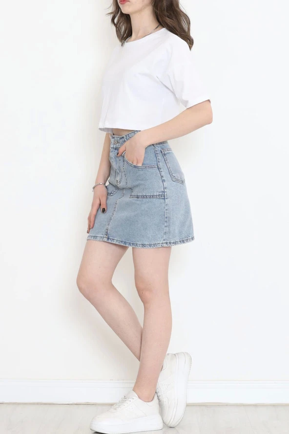 Süprem Crop Tişört Beyaz - 4