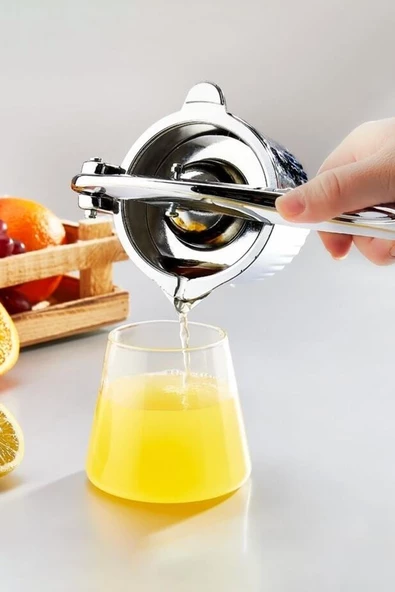 Nishev Döküm Paslanmaz Metal Sıkacak Limon Sıkacağı Portakal Narenciye Sıkıcı Pratik Mutfak Aleti - 3
