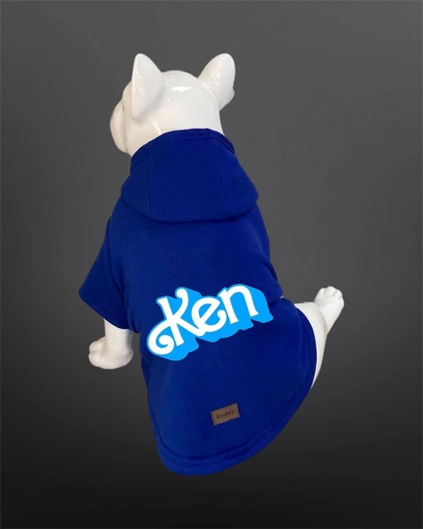 Kedi & Köpek Kıyafeti Sweatshirt - Ken Baskılı Saks Mavisi Sweatshirt