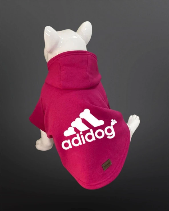 Kedi & Köpek Kıyafeti Sweatshirt - Adidog Baskılı Pembe Sweatshirt