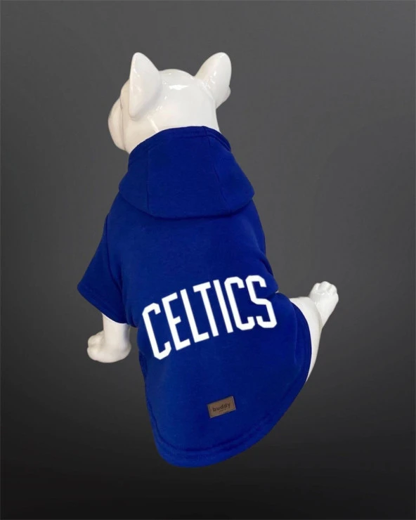 Kedi & Köpek Kıyafeti Sweatshirt - Celtics Baskılı Saks Mavisi Sweatshirt