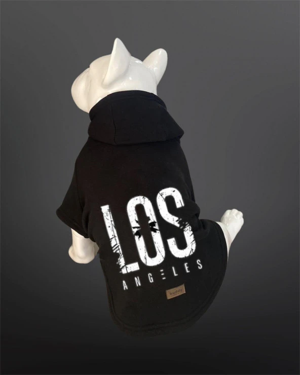 Kedi & Köpek Kıyafeti Sweatshirt - Los Angeles Baskılı Siyah Sweatshirt