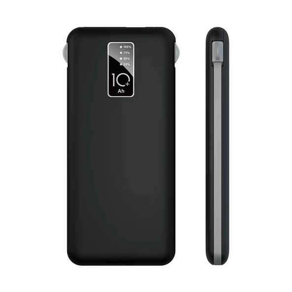 PW-05 Hızlı Şarj Led Göstergeli Micro Lightning Type-C Kablolu Taşınabilir Powerbank 10000mAh - 4