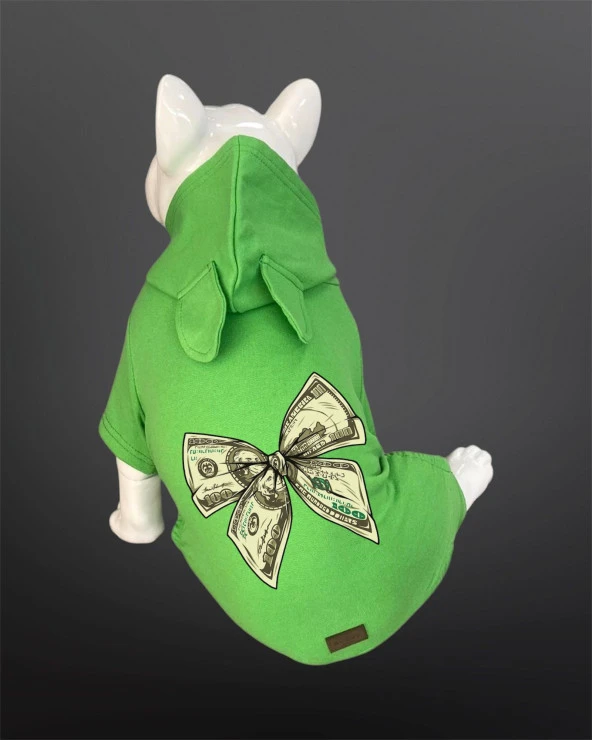 Kedi & Köpek Tulum / Pijama Serisi - Dolar Baskılı Yeşil Tulum
