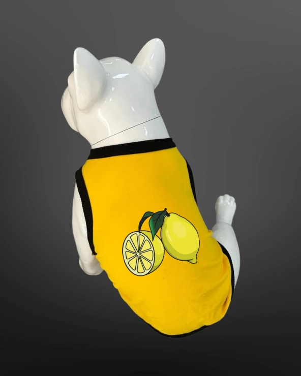 Kedi & Köpek Kıyafeti Atlet - Limon Baskılı Sarı Atlet