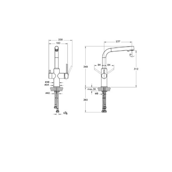 Artema Split A42144 Dual-flow Eviye Mutfak Bataryası, Krom - 2