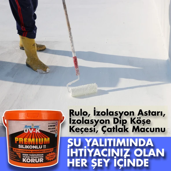UV-K Premium Seramik Beton Membran Şingıl Sac Teras Dam Üzeri Su Yalıtım Boyası - Resim 14