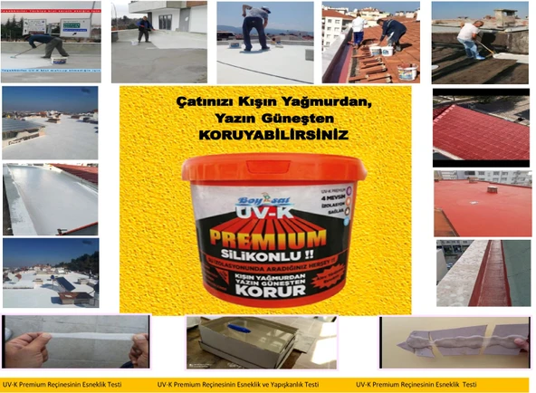 UV-K Premium Seramik Beton Membran Şingıl Sac Teras Dam Üzeri Su Yalıtım Boyası - Resim 12