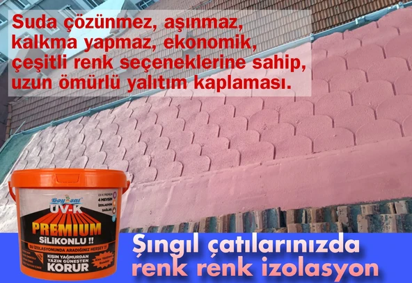 UV-K Premium Seramik Beton Membran Şingıl Sac Teras Dam Üzeri Su Yalıtım Boyası - 5
