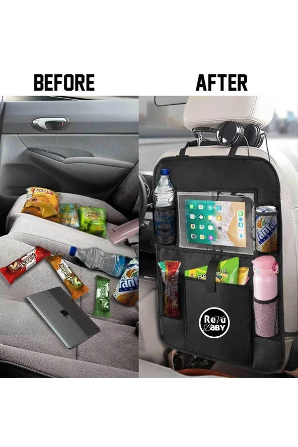 RevuBaby Araç Koltuk Arkası Organizer Tablet Telefon Tutucu Araba Içi Düzenleyici Oto Koltuk Tutucu - 3