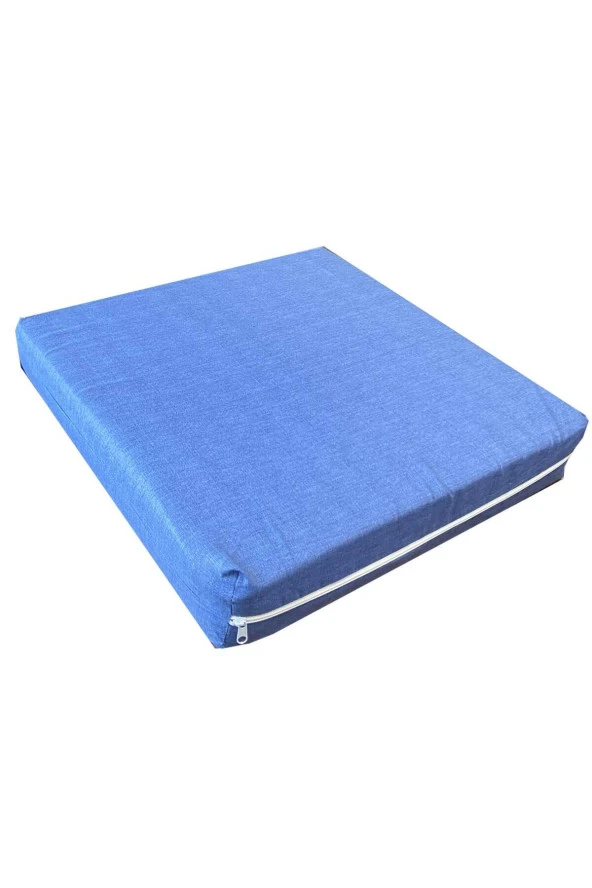 RevuBaby Bahçe Minderi- Balkon Minderi Bank Minderi Uzun Koltuk Minderi 50x50x10 Cm Mavi - 3