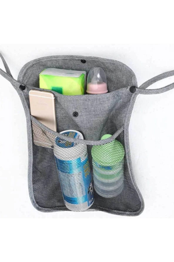 RevuBaby Bebek Arabası Çantası Bebek Arabası Düzenleyici Bebek Arabası Organizer Puset Çantası Gri - 3