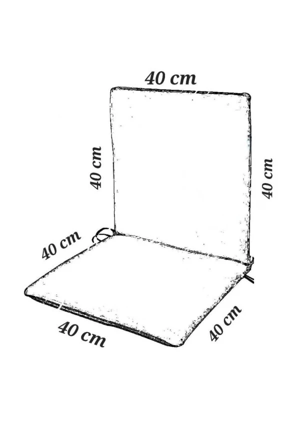 RevuBaby Bahçe Balkon Salon Siyah Sandalye Minderi (ARKALIKLI) - 2
