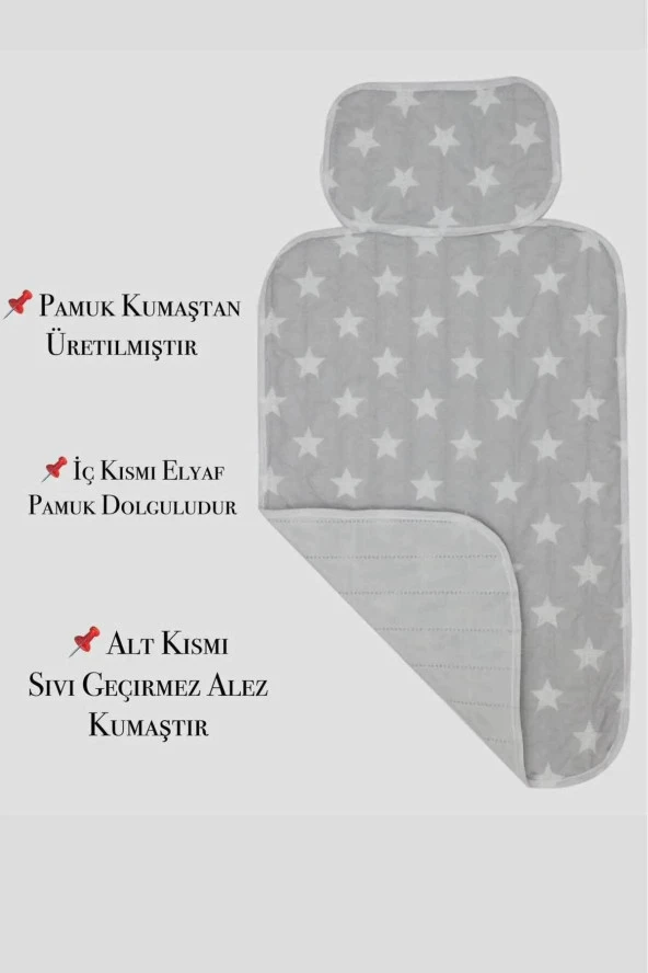 RevuBaby Pratik Alt Değiştirme Matı Minderi Alt Değiştirme Pedi Bakım Örtüsü gri - 5