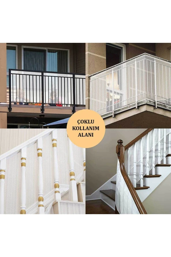 RevuBaby Wang Çocuk&evcil Hayvan Için Korkuluk Balkon Ve Merdiven Filesi Çocuk Güvenlik Filesi Koruyucu 200cm - 2