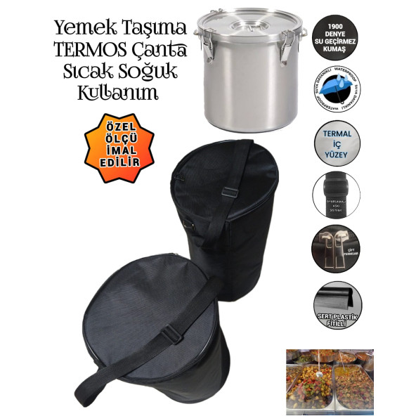 SEVBAGS SİLİNDİR YEMEK KAZANI KARAVANA TERMOS ÇANTASI - 3