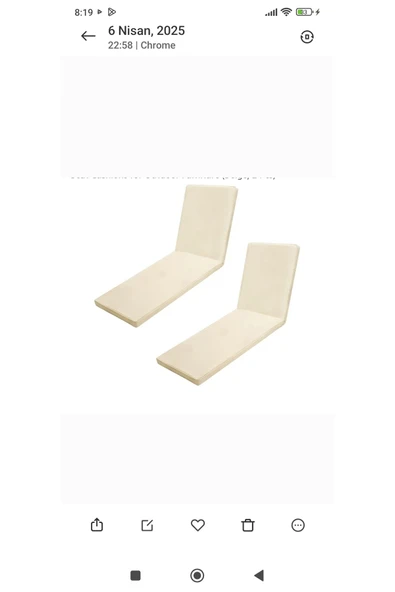 RevuBaby 2 Adet 180*55*5 Cm Katlanır Şezlong Minder Şezlong Minderi Yıkanabilir