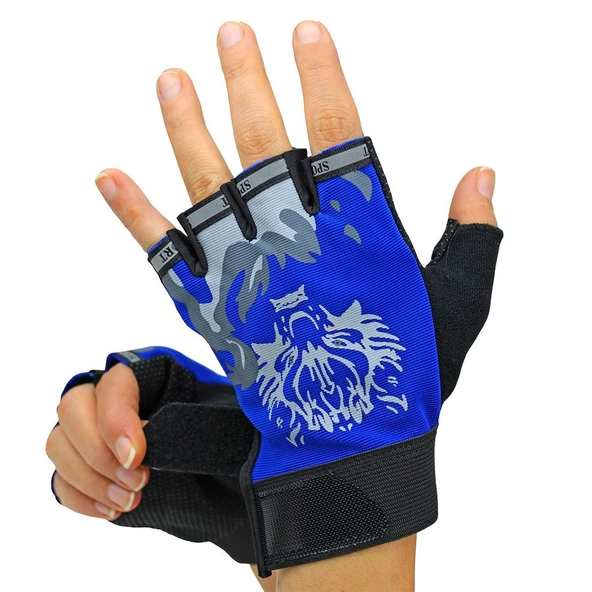 Sports Tam Kesik Parmak Spin Eldiveni Lacivert - 2