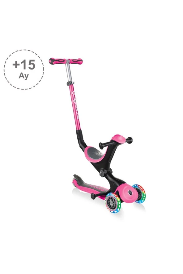 Globber Go Up Deluxe Işıklı Scooter - Pembe