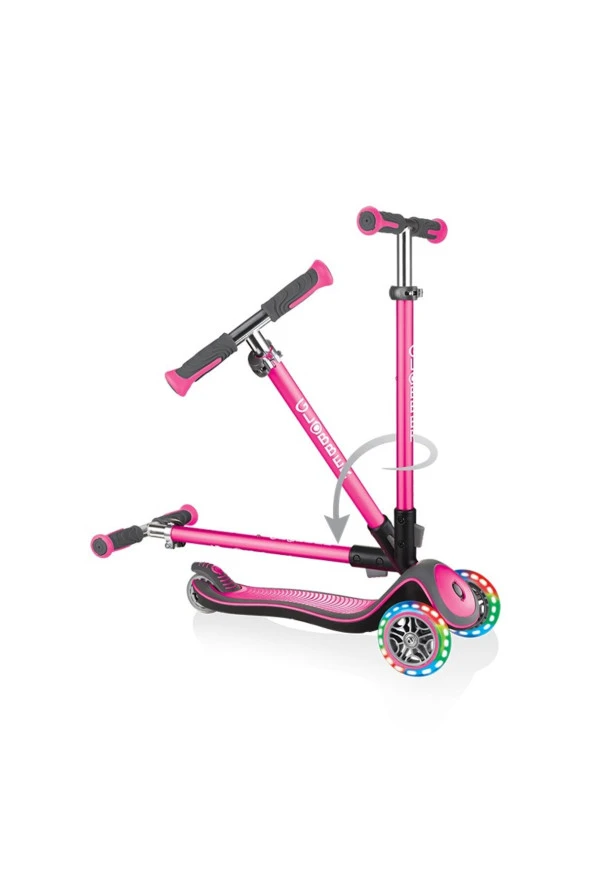 Globber Elite Deluxe Işıklı Scooter - Pembe