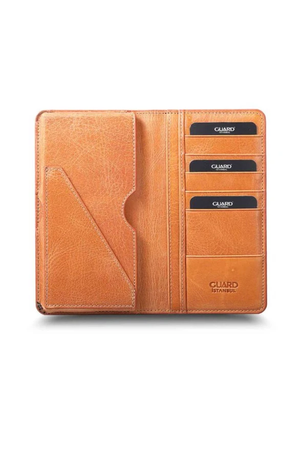 Guard Plus Telefon Girişli Antik Sarı Deri Unisex Cüzdan - GRD2403XW22180 - Resim 2