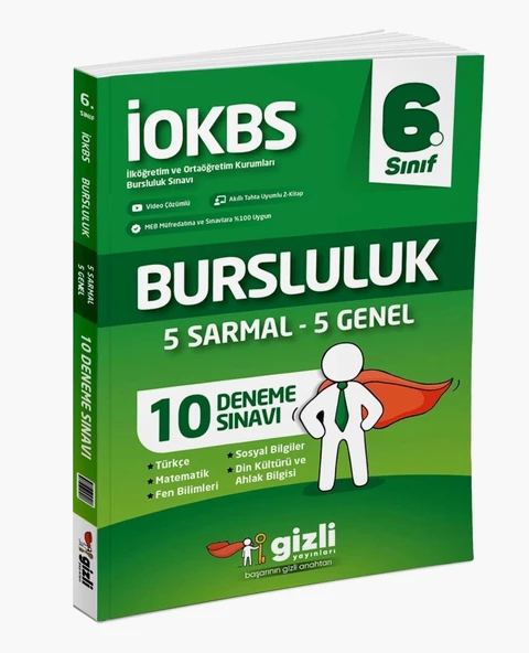 GİZLİ YAYINLARI 6.Sınıf İOKBS Bursluluk 10 Deneme Sınavı