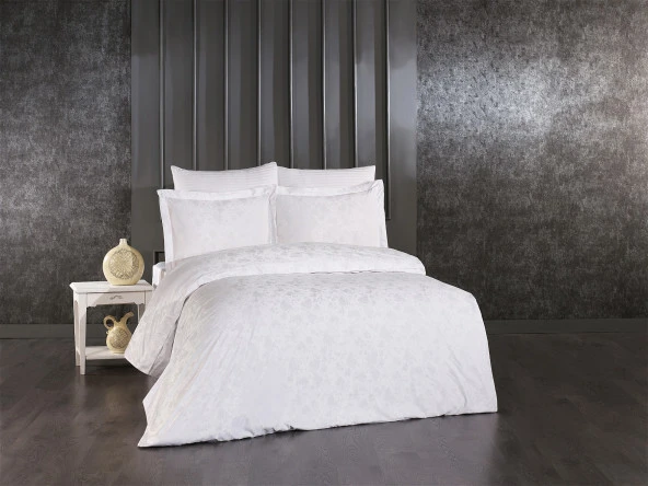 Finezza Rita Bambu Jakar Kumaş Beyaz Çift Kişilik Nevresim Takımı 6 Parça - 1494 ürün görseli