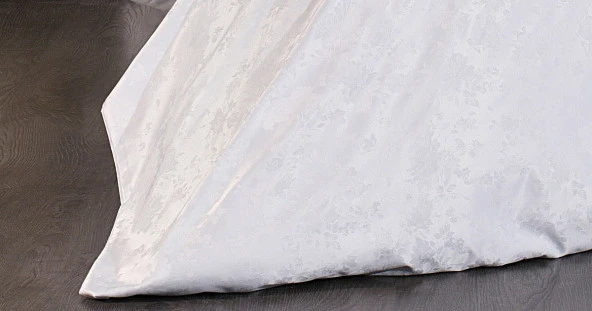 Finezza Rita Bambu Jakar Kumaş Beyaz Çift Kişilik Nevresim Takımı 6 Parça - 1494 - Resim 3