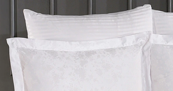 Finezza Rita Bambu Jakar Kumaş Beyaz Çift Kişilik Nevresim Takımı 6 Parça - 1494 - Resim 4