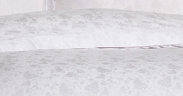 Finezza Rita Bambu Jakar Kumaş Beyaz Çift Kişilik Nevresim Takımı 6 Parça - 1494 - Resim 5