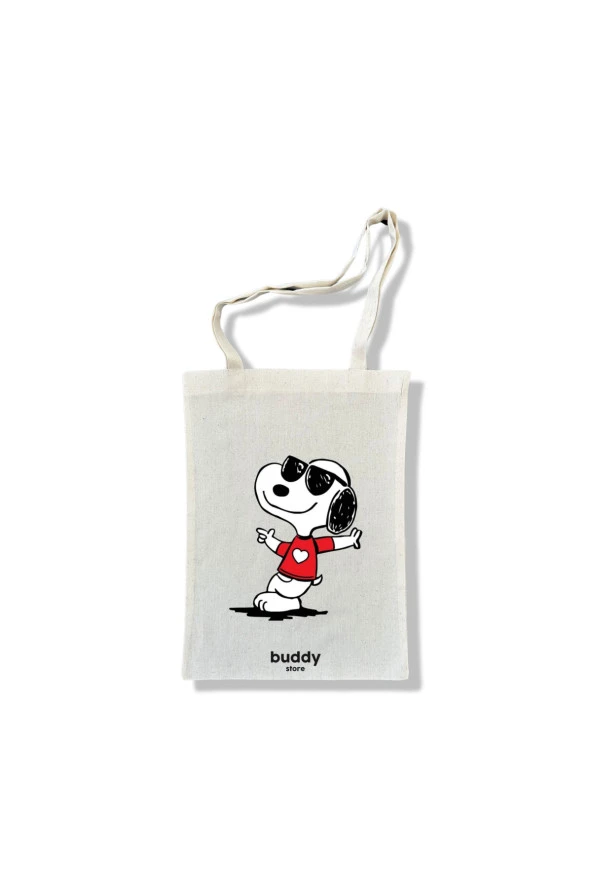 Bez Çanta 30x40 Ebat - Snoopy Baskılı Bez Çanta