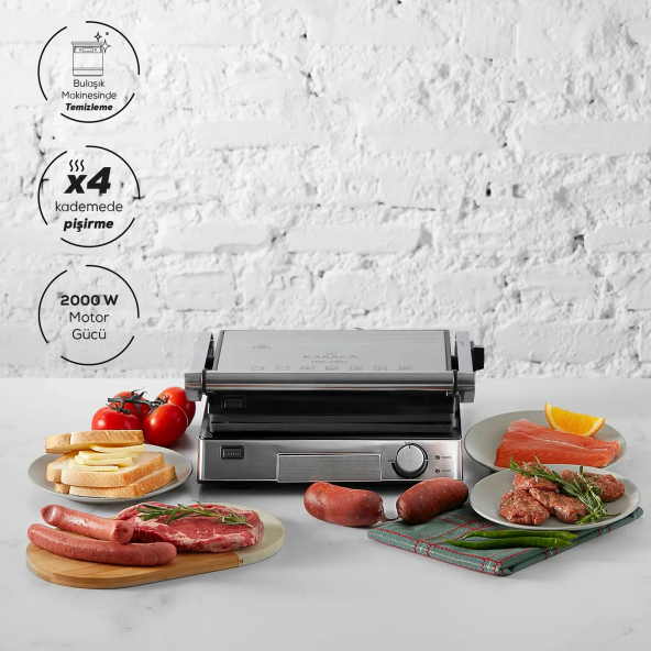 Karaca Biogranit Izgara ve Tost Makinesi Inox, 2000W, Paslanmaz Çelik - 4