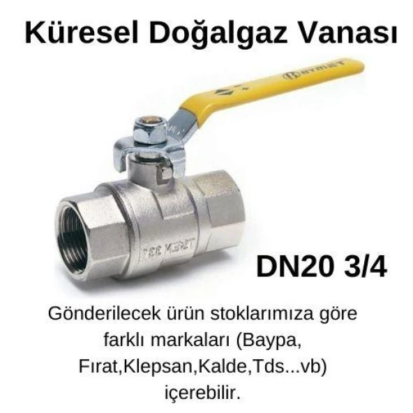 Erc Küresel Doğalgaz Vanası Valfi DN20 3/4