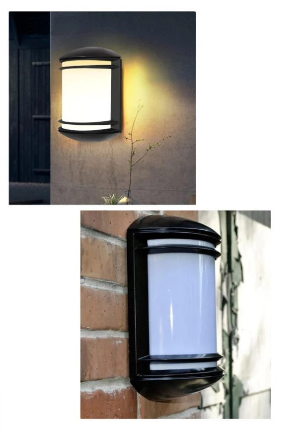 Mutlusan Garden Aplik Siyah Sarı Işık (Ampul Dahildir)  İç Dış Mekan Bahçe Duvar Lambası - Resim 2