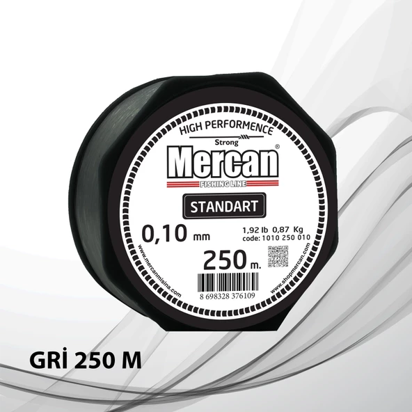 Mercan Standart Gri Renk Makara Misina 250 m-150 m - 2